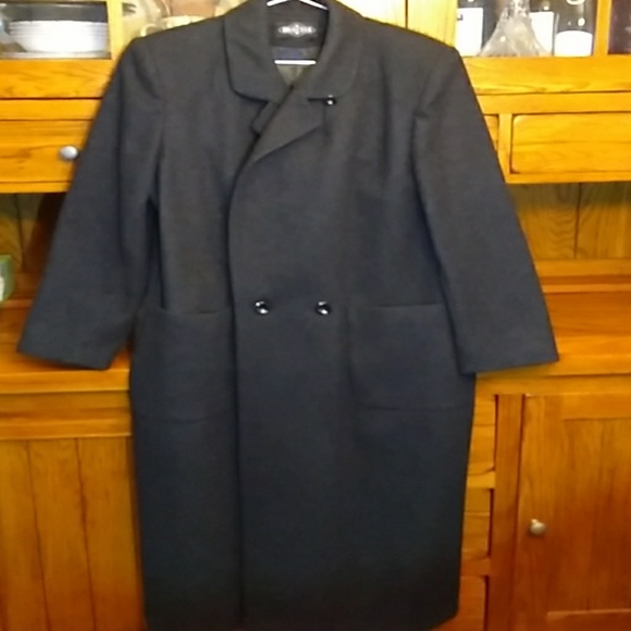 Men's long wool dress coat - Picture 2 of 5